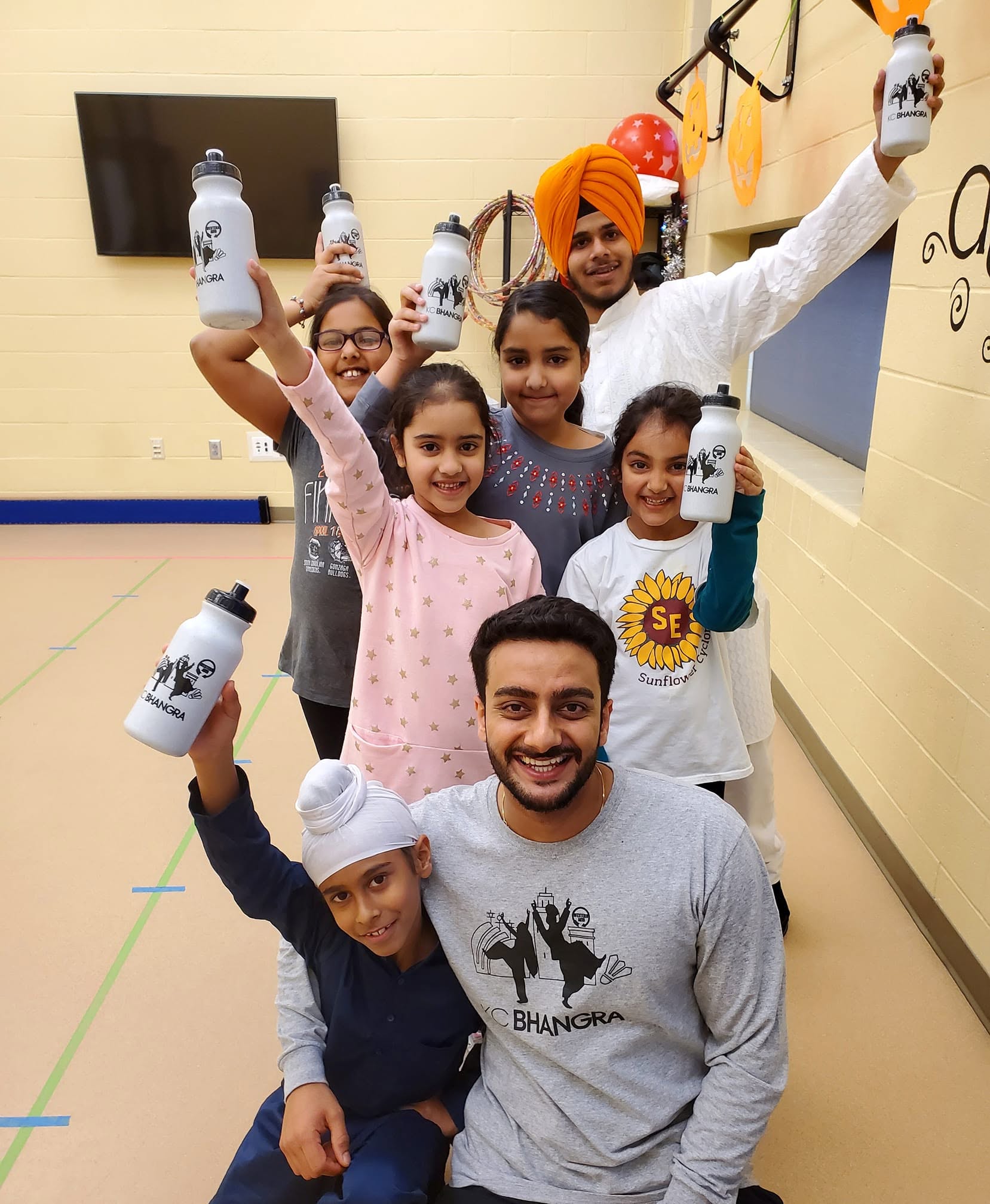 Coach Shiv with KC Bhangra students